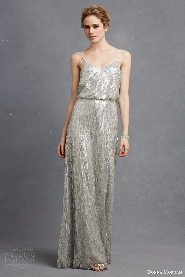 silver metallic bridesmaid dresses
