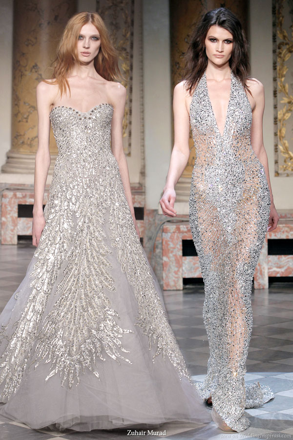 silver designer dress