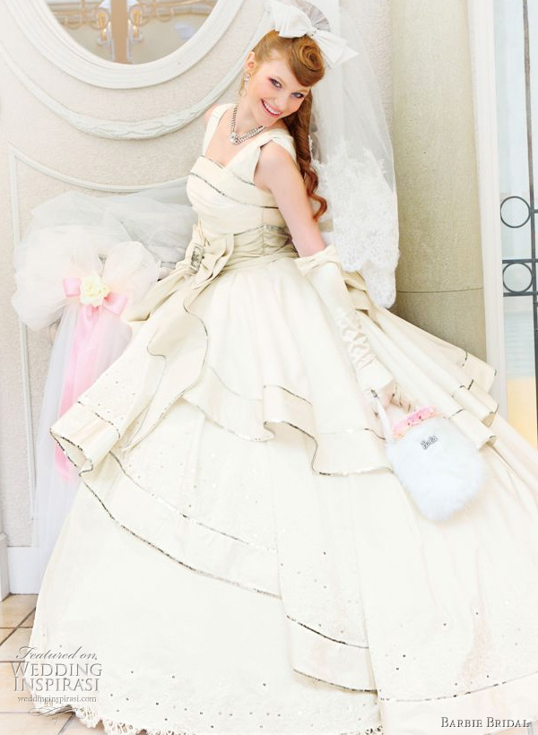 white barbie frock