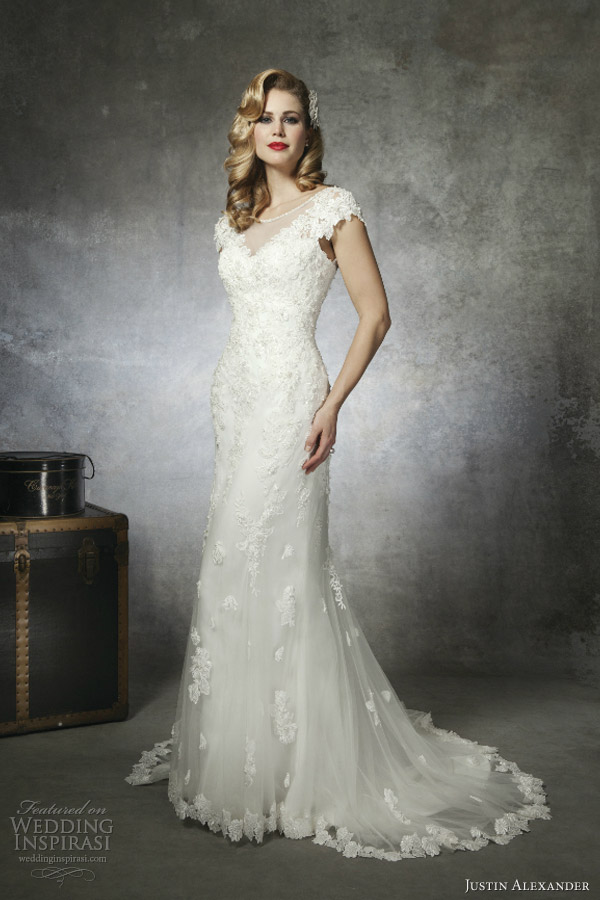 justin alexander bridal spring 2013 wedding dress style 8658 mermaid gown sabrina neckline