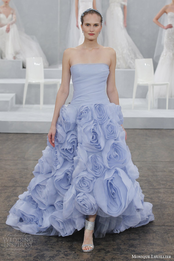 monique lhuillier spring 2015 bridal floressa color wedding dress
