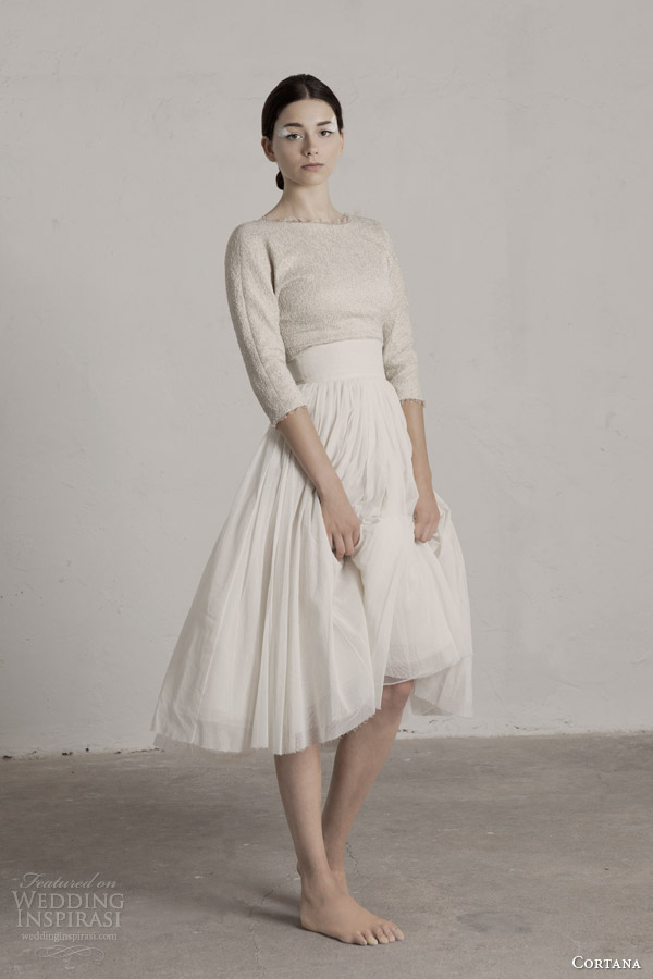 cortana bridal 2015 bucol top with sleeves peonia skirt