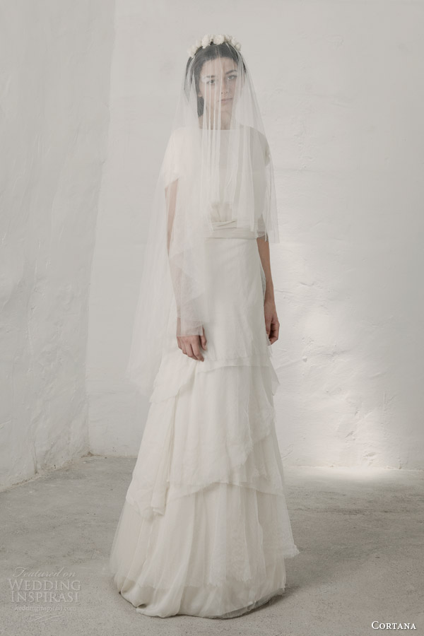 cortana bridal 2015 heras wedding dress tiered skirt
