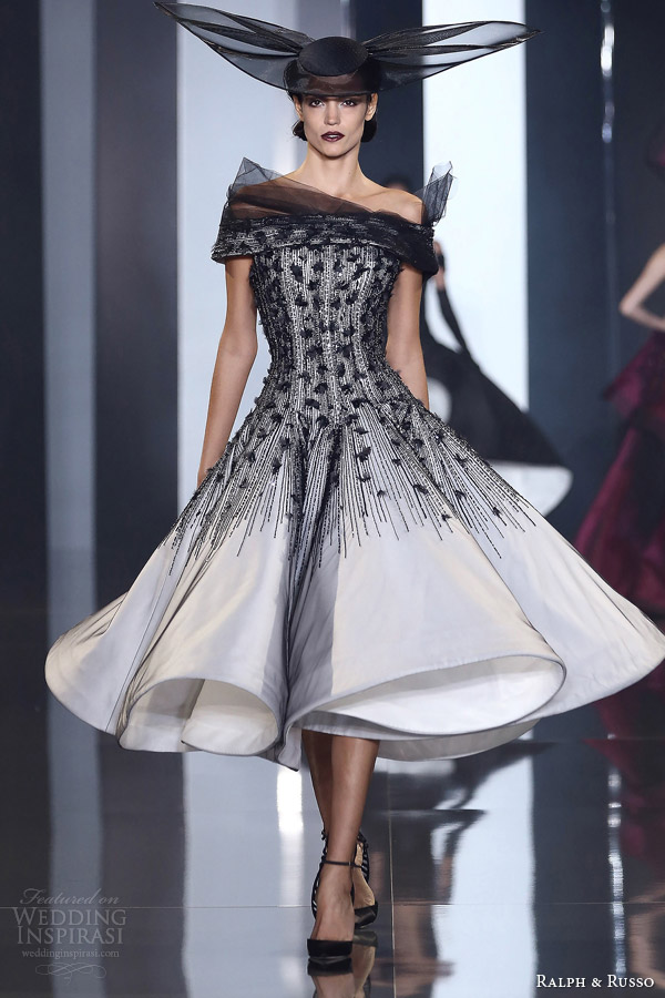 ralph and russo autumn winter 2014 2015 couture look 28 black and white dress