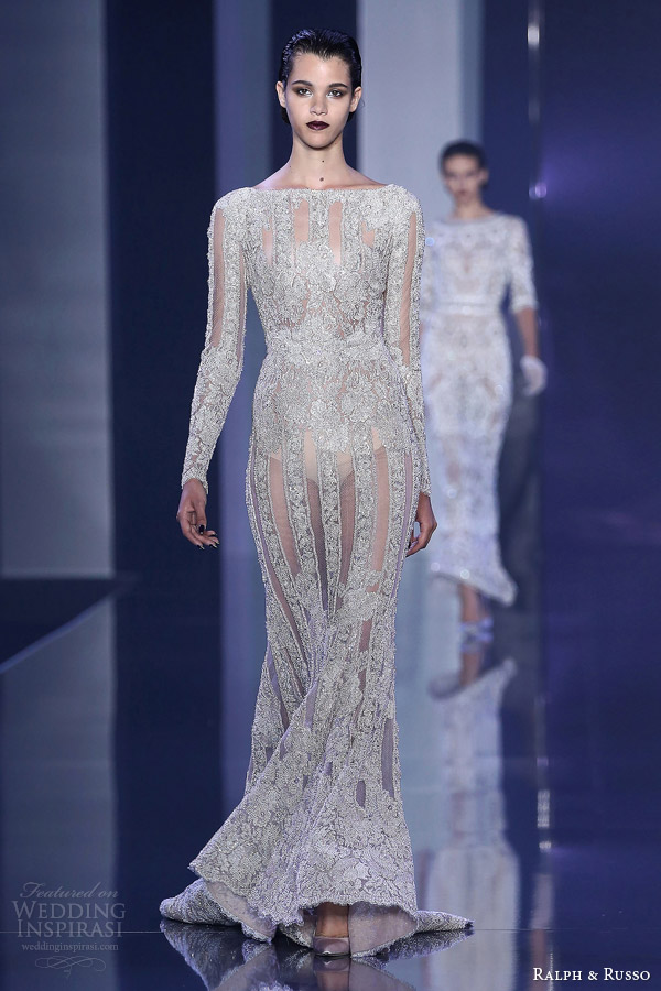 ralph and russo couture fall winter 2014 2015 look 10 embellished long sleeve sheath gown