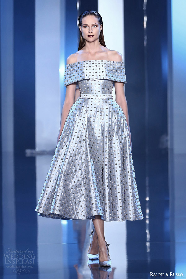 ralph and russo fall winter 2014 2015 couture look 1 tea length dress