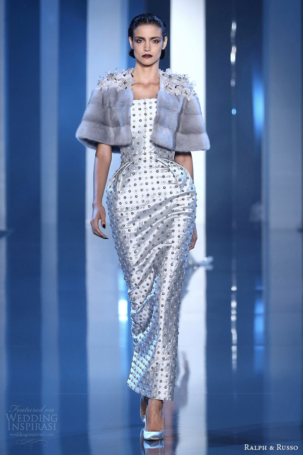 ralph and russo fall winter 2014 2015 couture look 2 nipped waist dress jacket