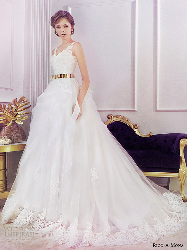rico a mona 2014 bridal sleeveless ball gown wedding dress