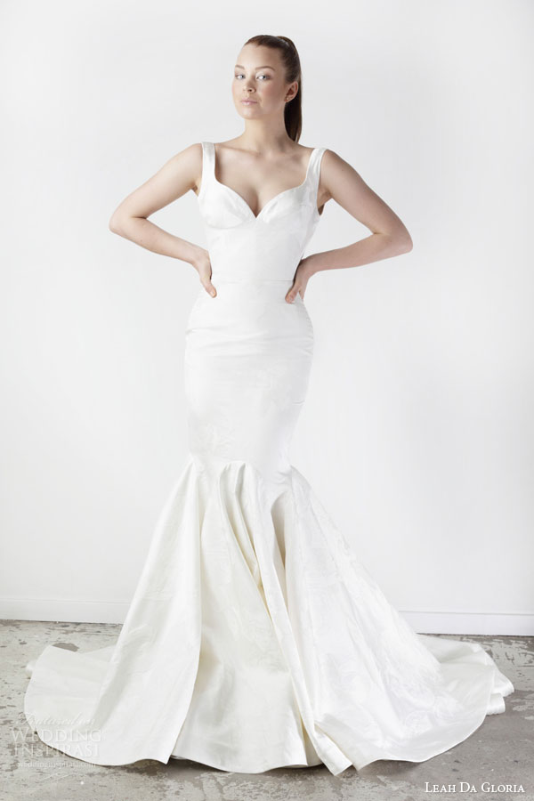 leah da gloria spring 2015 sophia sleeveless mermaid wedding dress thick straps