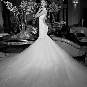 galia lahav 2015 jazz age wedding dress embroidered strap corset bodice blush ivory detachable tullet skirt train mermaid bridal gown loretta 1507