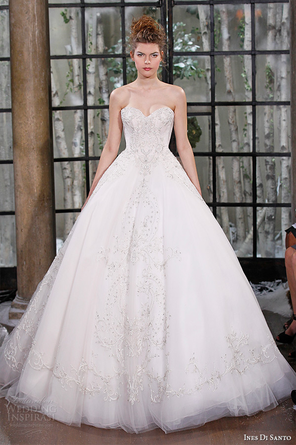 ines di santo fall winter 2015 couture wedding dress strapless sweetheart neckline beaded bodice bridal ball gown parma