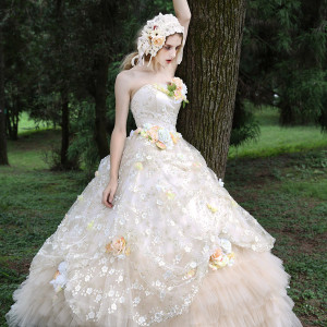 tiglily 2015 by bridal amore japanese romantic strapless colored ball gown wedding dress styles c126