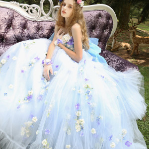 tiglily spring summer 2015 bridal amore japanese romantic lavender floral strapless ball gown wedding dress style c129