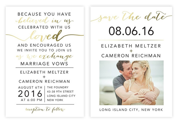 wedding paper divas elegantly exchange white gold foil stamped wedding invitation save the date card