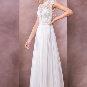 divine atelier wedding dress 2015 bridal cap sleeve bateau neckline floral leaf lace top a line gown petra