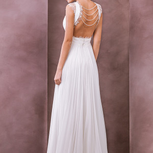 divine atelier wedding dress 2015 bridal plunging v neckline a line gown chloe back