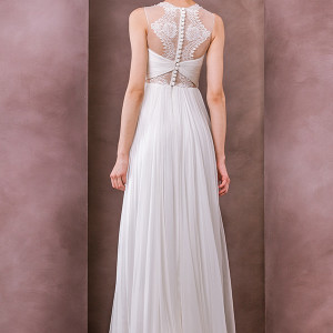 divine atelier wedding dress 2015 bridal sheer jewel neckline empire gown idilia back