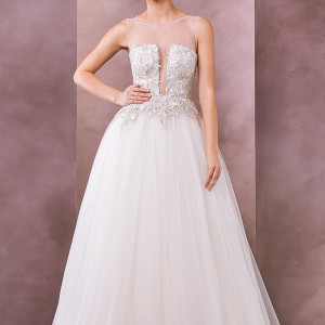 divine atelier wedding dress 2015 bridal sleeveless sheer sabrina plunging neckline a line gown elise