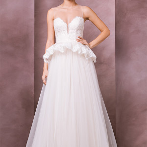 divine atelier wedding dress 2015 bridal sleeveless sweetheart plunging neckline peplum a line gown alice