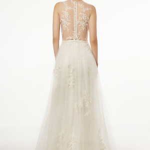 francesca miranda wedding dress fall 2015 strapless straight across neckline aline bridal gown capraia back