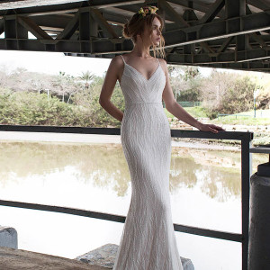 limor rosen 2015 blanch sleeveless embellished sheath wedding dress spaghetti straps full view urban dreams