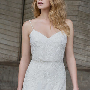 limor rosen bridal 2015 lilian sleeveless a line blouson wedding dress beaded bodice close up