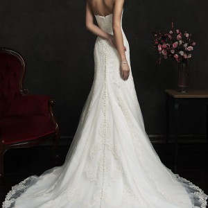 amelia sposa 2015 bridal amilina strapless lace wedding dress back view train