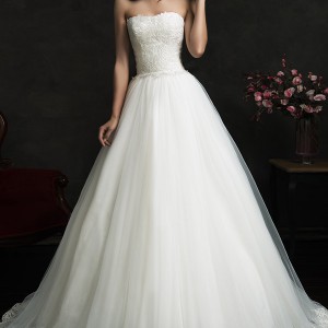 amelia sposa 2015 bridal filipina strapless ball gown wedding dress lace bodice hem skirt