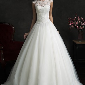 amelia sposa 2015 bridal lace cap sleeve bodice ball gown wedding dress