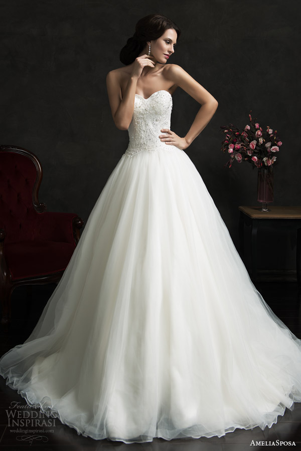 amelia sposa 2015 bridal monica strapless ball gown wedding dress