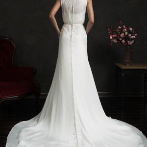 amelia sposa 2015 bridal tereza strapless sweetheart wedding dress sleeveless gown overlay back view