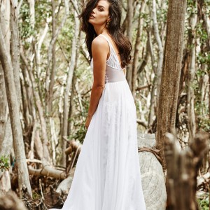 grace loves lace bridal 2015 bambi wedding dress sleeveless v neck a line embroidered skirt chiffon overlay