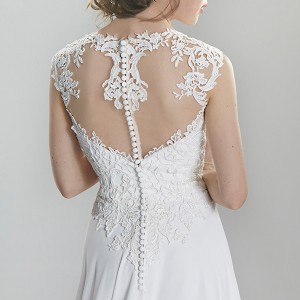 lillian west spring 2016 bridal lace strap sweetheart neckline lace embroidered bodice modified a  line wedding dress style 6398