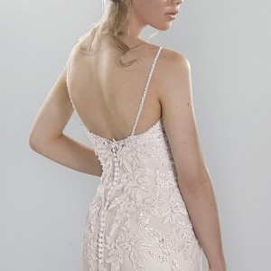 lillian west spring 2016 bridal spagetti strap sweetheart neckline beaded lace embroidery tulle layered mermaid wedding dress style 6400