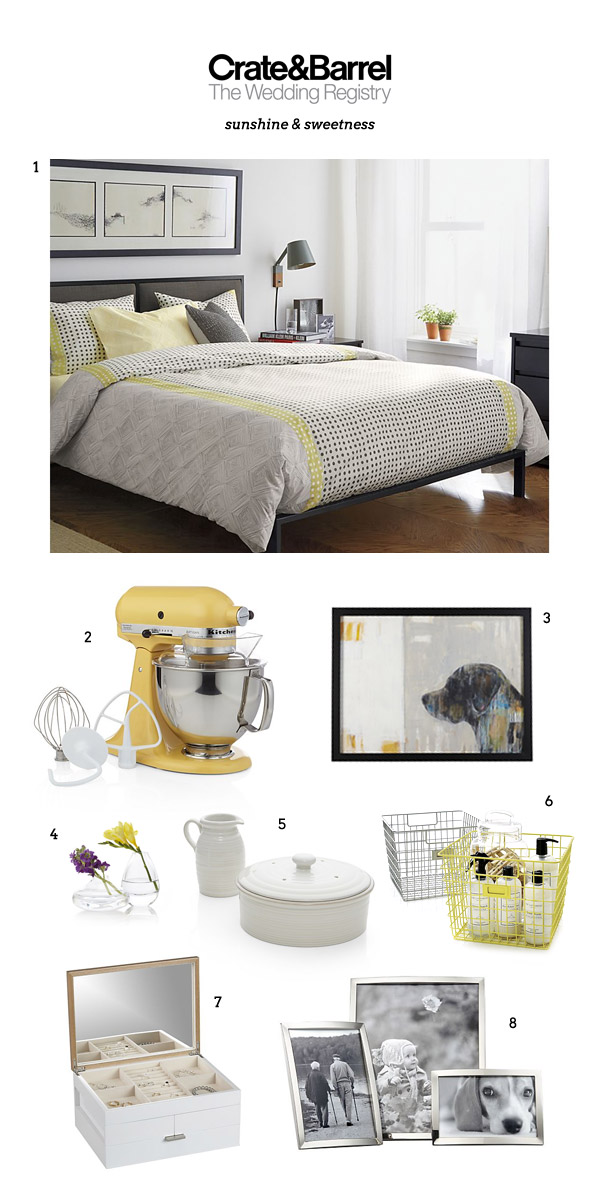 https://www.weddinginspirasi.com/wp-content/uploads/2016/01/crate-barrel-wedding-registry-home-decor-bedroom-gift-bedsheet-painting-frame-jewelry-box-buttercup-yellow-kitchen-aid-mixer.jpg