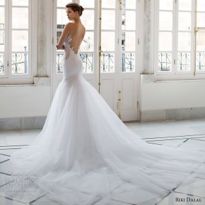 riki dalal bridal 2016 sleeveless plunging sweetheart illusion jewel sheer bodice mermaid wedding dress (1804) bv low back sexy glam long train