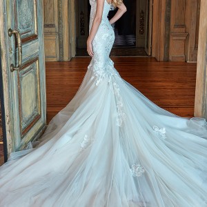 galia lahav bridal spring 2017 off shoulder sweetheart mermaid fit flare wedding dress (tony) bv long train