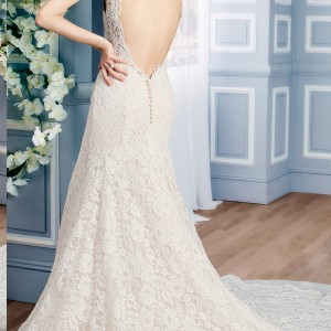 moonlight couture bridal fall 2016 sleeveless sweetheart beaded neckline thick straps lace mermaid wedding dress (h1313) bv train keyhole train