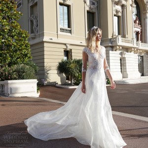 alessandra rinaudo 2017 bridal three quarter sleeves illusion boat plunging v neck heavily embellished bodice romantic a  line wedding dress illusion v back chapel train (1) mv