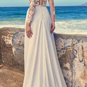 elbeth gillis milk honey 2017 bridal separates illusion long sleeves a line wedding dress (tara top shelby skirt) bv train