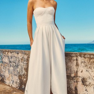 elbeth gillis milk honey 2017 bridal separates strapless sweetheart aline high low wedding dress (chloe top harper skirt) mv pockets