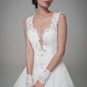 jillian 2017 bridal sleeveless thicks trap v neck deep plunging neckline sexy princess a  line wedding dress lace illusion back royal train (matilde) zv