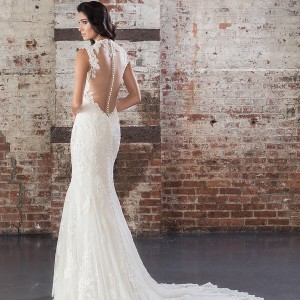 justin alexander spring 2017 bridal thick straps sweetheart neckline full embellishment elegant fit and flare wedding dress sheer back chapel train (9861) bv