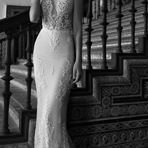 alon livne 2017 bridal sleeveless jewel neckline keyhole heavily embellished bodice elegant sexy sheath wedding dress low back chapel train (alexis) mv