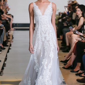 justin alexander spring 2018 bridal sleeveless v neck full embellishment elegant romantic flowy modified a  line wedding dress chapel train (20) mv