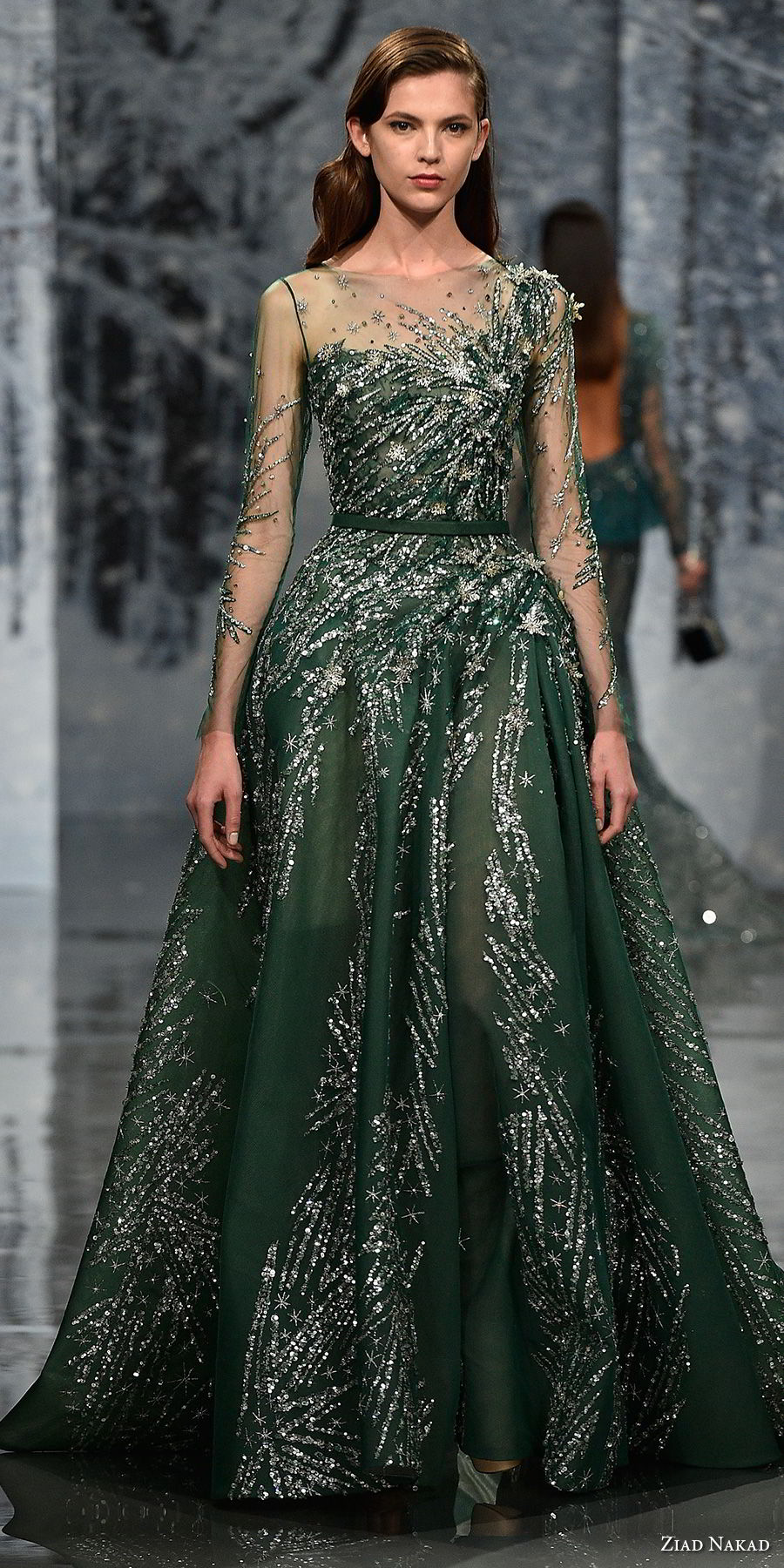 green couture gown