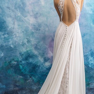 allure bridals fall 2018 bridal sleeveless halter neck heavily embellished bodice romantic soft a line wedding dress keyhole back chapel train 17 bv Wedding Inspirasi