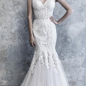 madison james 2019 bridal strapless sweetheart neckline heavily embellished bodice romantic mermaid wedding dress mid back chapel train (505) mv