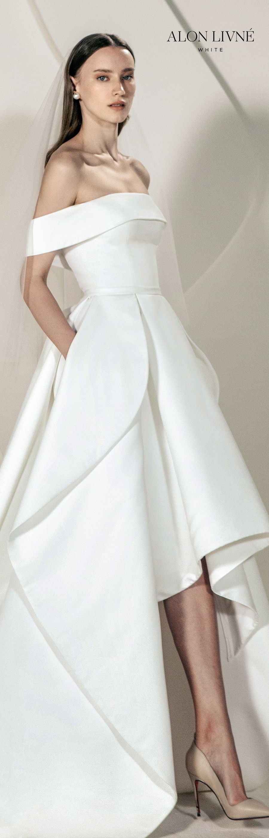 off shoulder straight gown
