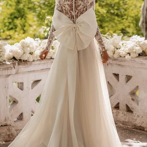 luce sposa 2022 symphony flowers bridal long sleeve high neckline fully embellished a line ball gown wedding drses chapel train (peony) bv